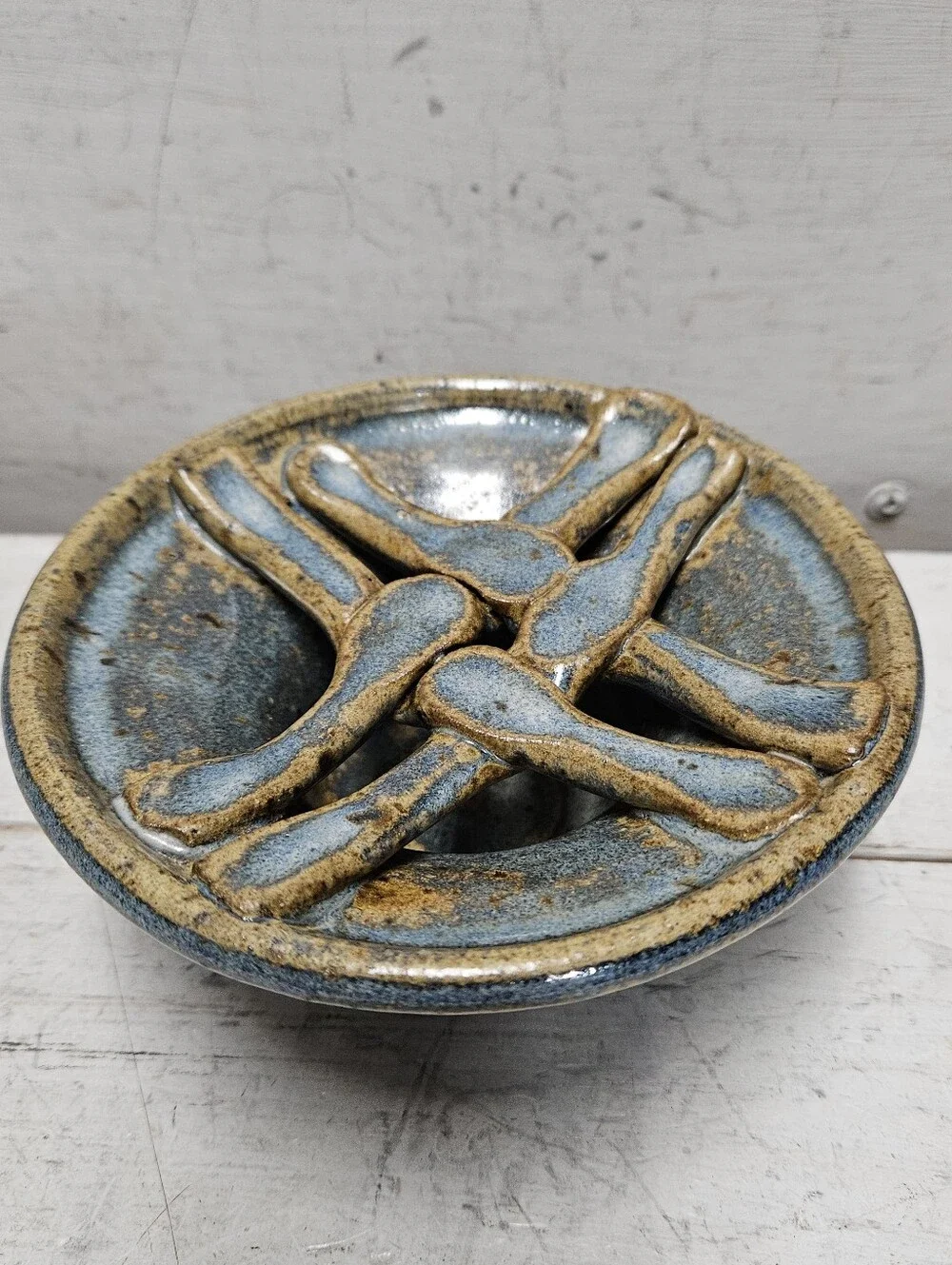 Anthony Stoneware Hashtag Soap Dish French Blue Bathroom Accessories Soap Holder
